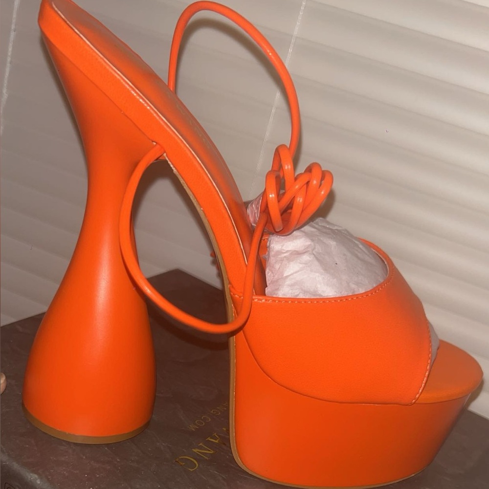 Orange Platform Heels